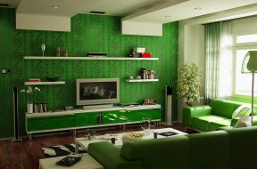 现代风格客厅颜色 电视背景墙的装饰