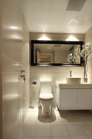 现代简约家装卫生间白色瓷砖贴图