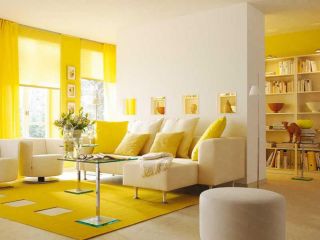 现代风格客厅黄颜色搭配效果图