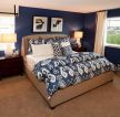 家居卧室蓝色墙面装修效果图大全