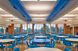 学校大型食堂室内设计装修效果图欣赏 