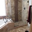 时尚风格小卫生间砖砌浴缸装修效果图片