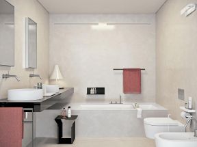 简装小卫生间砖砌浴缸装修效果图片
