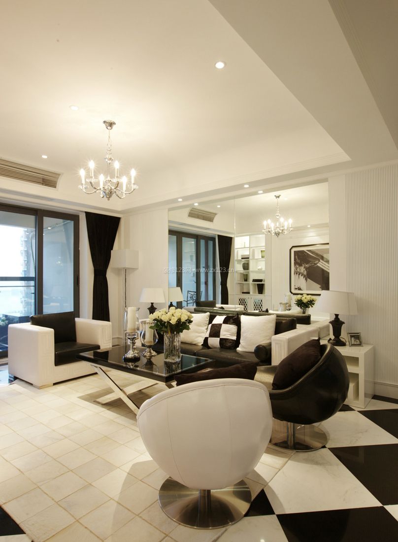 最新别墅现代简约风格组合沙发装修效果图片