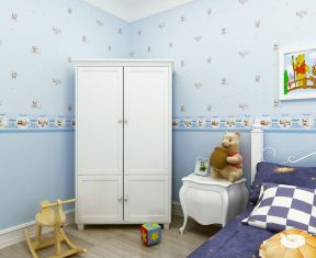 13平米女生卧室卡通壁纸装修效果图片