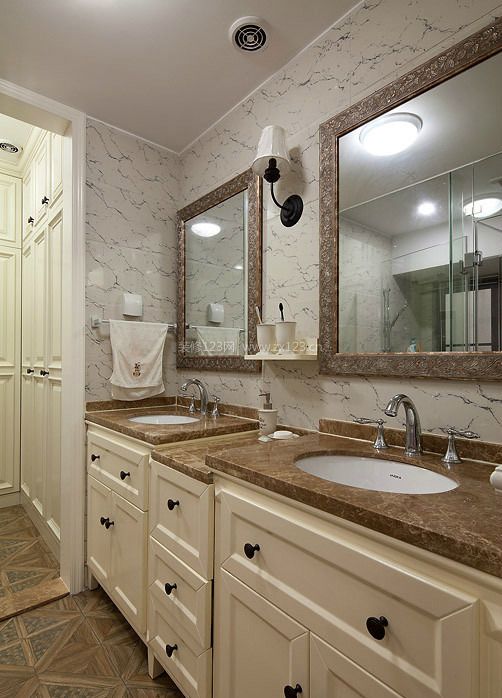 洗手间大理石台面装修效果图片