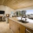 简约美式风格厨房与客厅隔断设计效果图