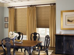 现代简约餐厅窗帘 飘窗窗帘设计效果图