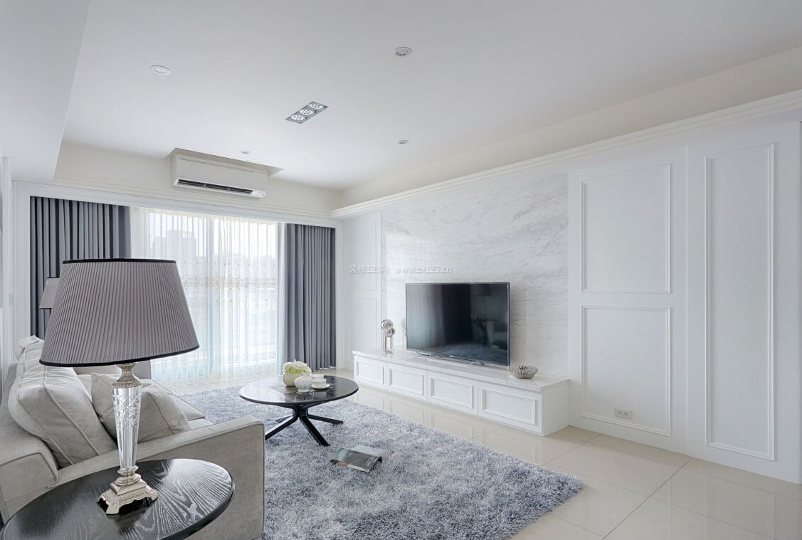 白色简约时尚客厅装饰装修效果图