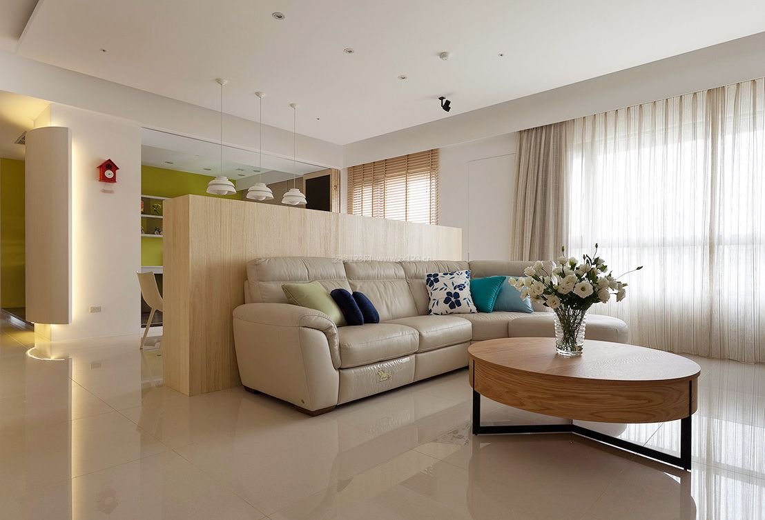 现代客厅转角沙发装修效果图片128平