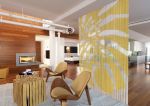 现代别墅客厅珠帘隔断装修设计效果图片