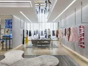 女装店面设计效果图 服装店吊顶图