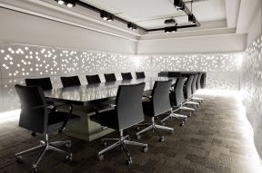 会议室设计效果图 黑白风格装修效果图