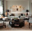 家装客厅现代简约中式沙发背景墙效果图