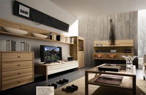 小户型客厅现代 组合电视柜电视背景墙