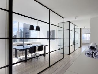 多媒体办公会议室玻璃墙设计效果图