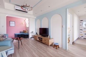 25平米客厅电视墙家装设计 简约地中海风格