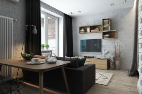 小户型公寓25平米客厅电视墙家装设计