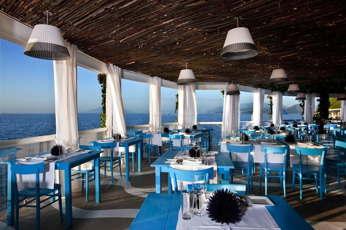 地中海风格室内餐馆装饰装修效果图欣赏