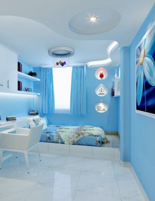 儿童房间设计蓝色墙面装修效果图片