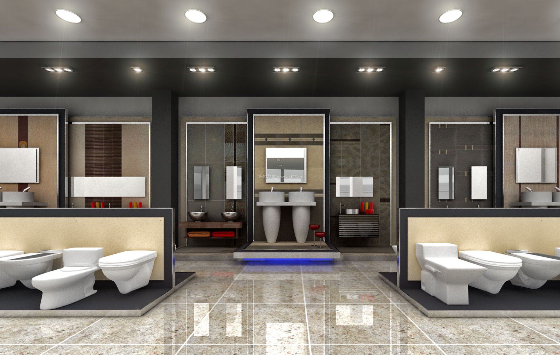 品牌卫浴展厅设计效果图 