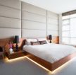 现代家居卧室床软包背景墙设计效果图