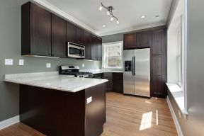 厨房简约风格 棕色橱柜装修效果图片