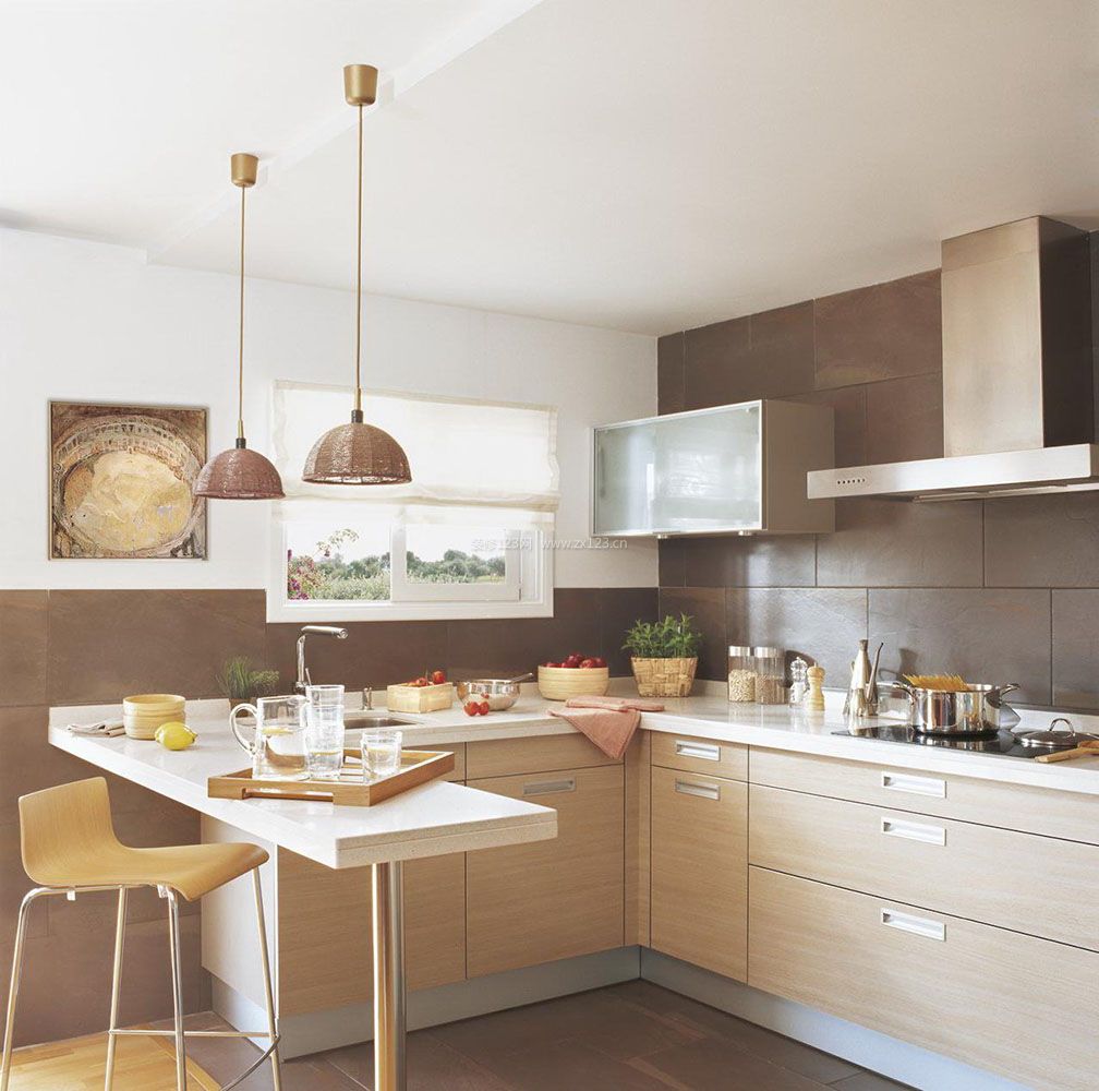 最新现代家装厨房吧台隔断设计效果图