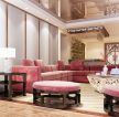 中式家居客厅布艺多人沙发装修效果图片