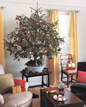 美式乡村风格家居客厅圣诞装饰图片