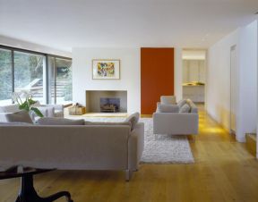美式乡村风格家居客厅浅黄色木地板装修效果图片