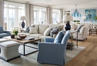 现代美式客厅布艺沙发装修效果图片大全