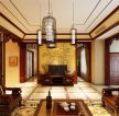 中式别墅设计红木客厅装修效果图片