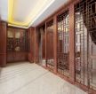 2023中式家装风格红木客厅推拉门装修效果图片