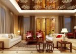 中式简约别墅设计红木客厅效果图片
