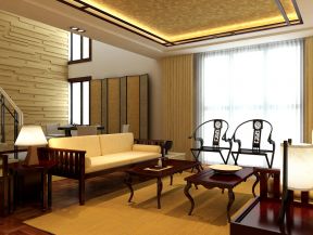 中式红木客厅 别墅室内设计装修效果图片