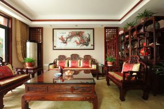 中式风格客厅博古架装修效果图大全