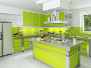 敞开厨房橱柜颜色效果图