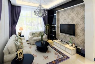 欧式田园风格单身公寓地毯装修效果图片