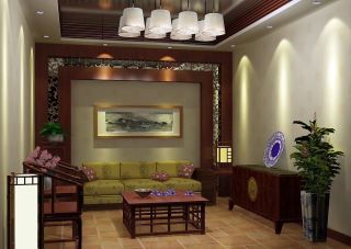 小户型家装客厅中式风格沙发设计效果图片