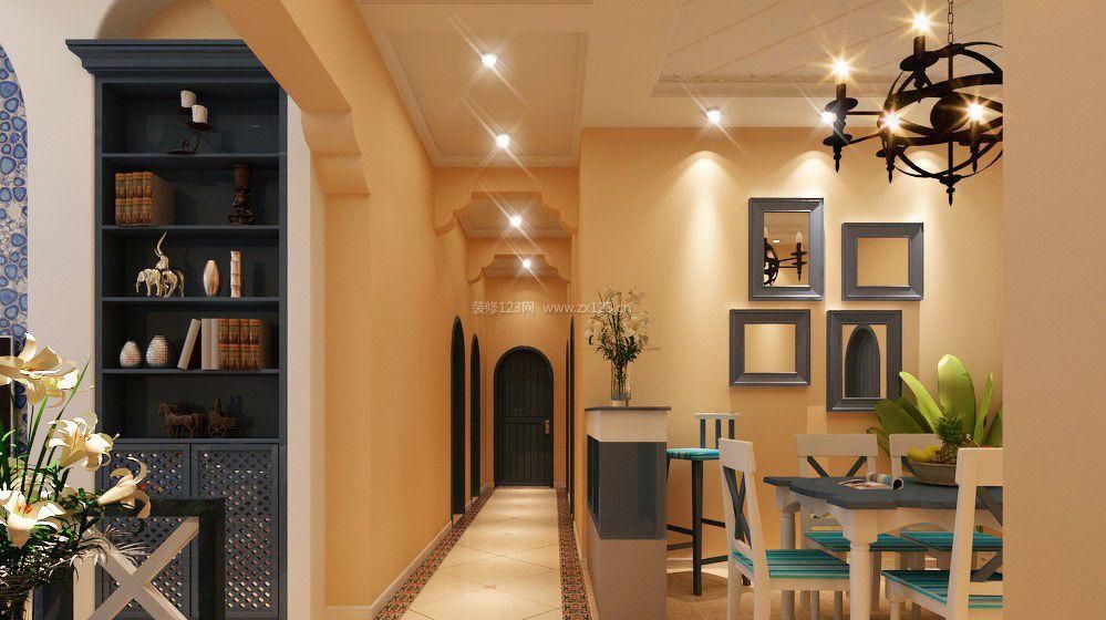 地中海风格客厅走廊吊顶装修效果图