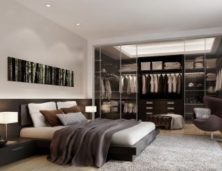 现代别墅设计卧室家具摆放效果图片