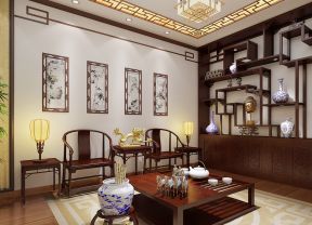 中式元素装饰品 茶室设计图
