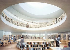 图书馆设计效果图 大型图书馆设计