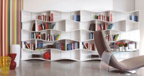 现代图书馆书柜设计效果图