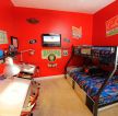 儿童卧室红色墙面装修效果图片