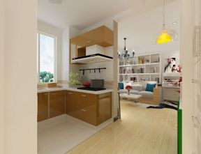 现代小户型家装厨房和客厅的隔断图
