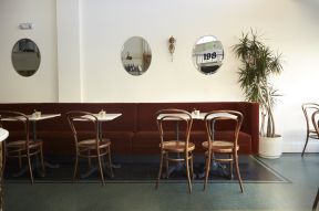 欧式咖啡厅效果图 简约背景墙