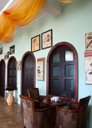欧式咖啡厅室内门装修效果图片