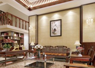 中式古典风格别墅客厅效果图大全